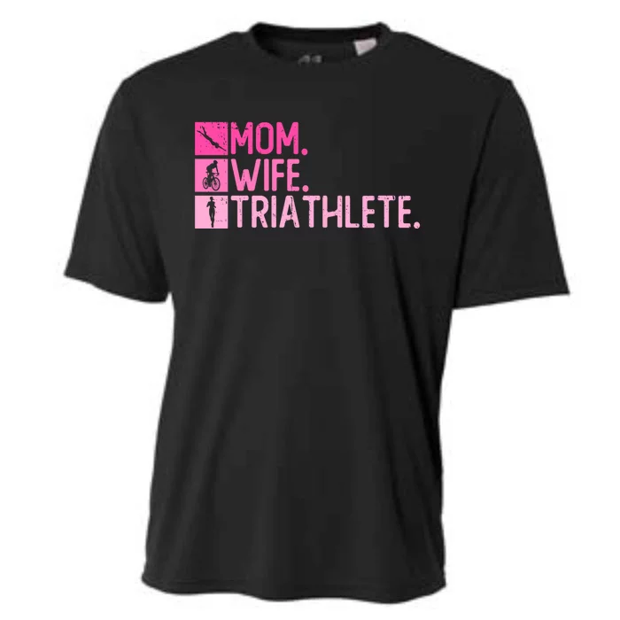 Mom Wife Triathlete Gift Triathlon Training Triathlete Meaningful Gift Cooling Performance Crew T-Shirt