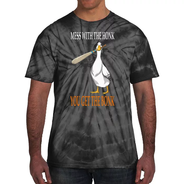 Mess With The Honk Goose Game Gamer Wooden Club Computer Tie-Dye T-Shirt