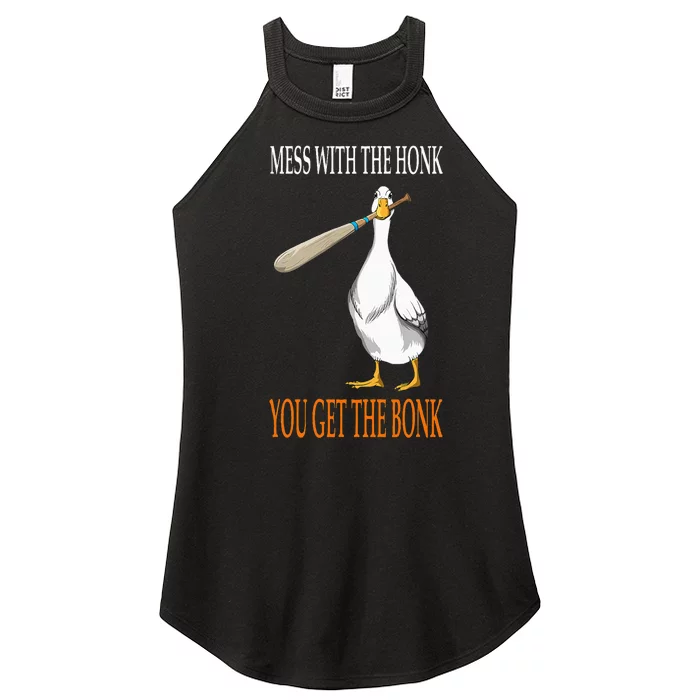 Mess With The Honk Goose Game Gamer Wooden Club Computer Women’s Perfect Tri Rocker Tank