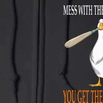 Mess With The Honk Goose Game Gamer Wooden Club Computer Full Zip Hoodie