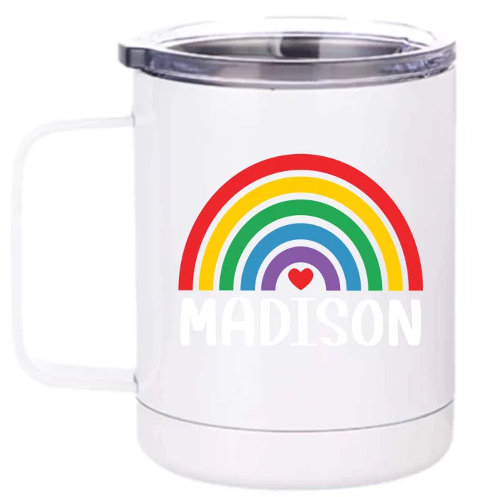 Madison Wisconsin Travel I Love Madison Usa Gift Front & Back 12oz Stainless Steel Tumbler Cup