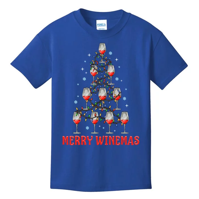 Merry Winemas Tree Wine Ugly Christmas Sweaters Meaningful Gift Kids T-Shirt