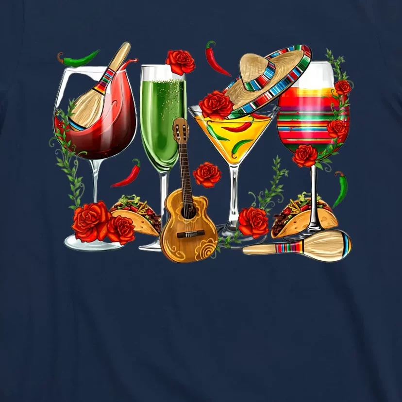 Mexico Wine Tequila Cinco De Mayo Mexican Fiesta Lover T-Shirt