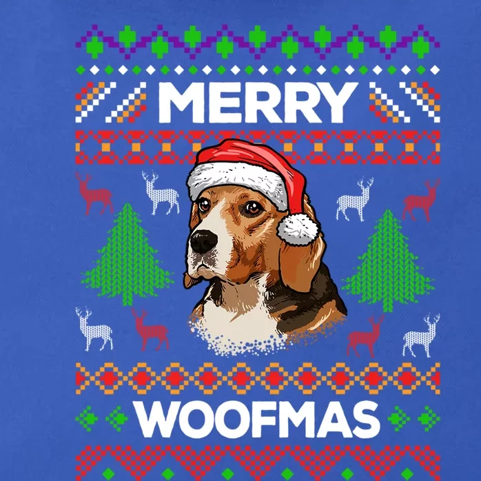 Merry Woofmas Ugly Sweater Christmas Beagle Lover Gift Zip Tote Bag