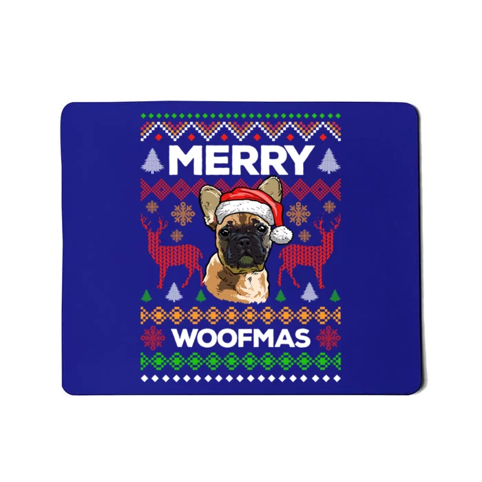 Merry Woofmas Ugly Sweater Christmas French Bulldog Lover Gift Mousepad