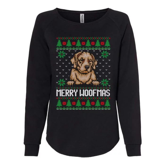 Merry Woofmas Ugly Christmas Sweater Gift Womens California Wash Sweatshirt