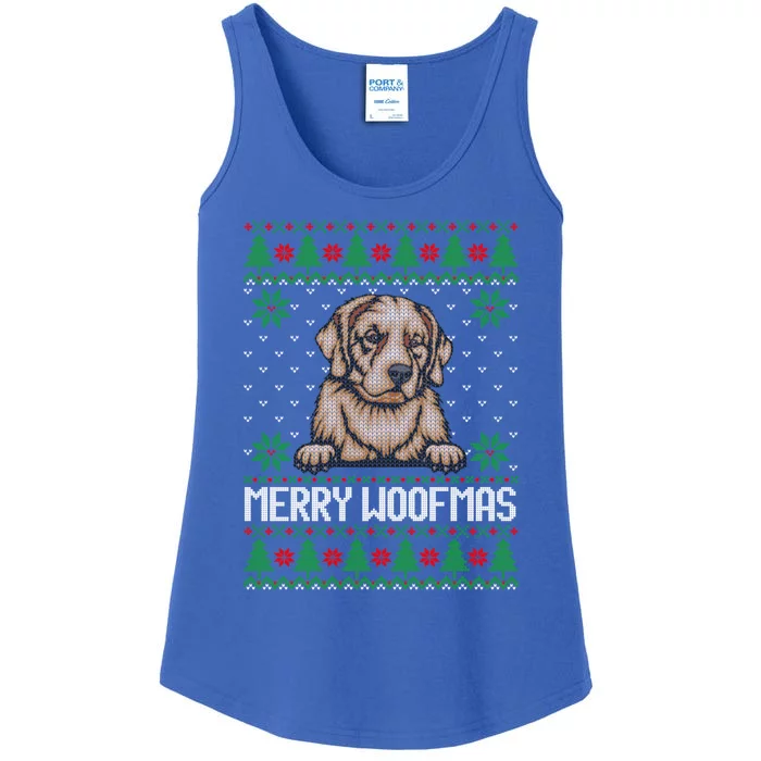 Merry Woofmas Ugly Christmas Sweater Gift Ladies Essential Tank