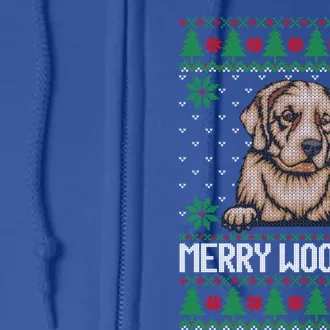 Merry Woofmas Ugly Christmas Sweater Gift Full Zip Hoodie