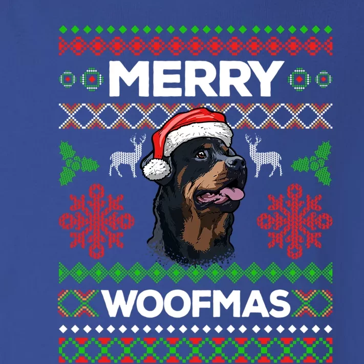 Merry Woofmas Ugly Sweater Christmas Rottweiler Lover Gift Toddler Long Sleeve Shirt