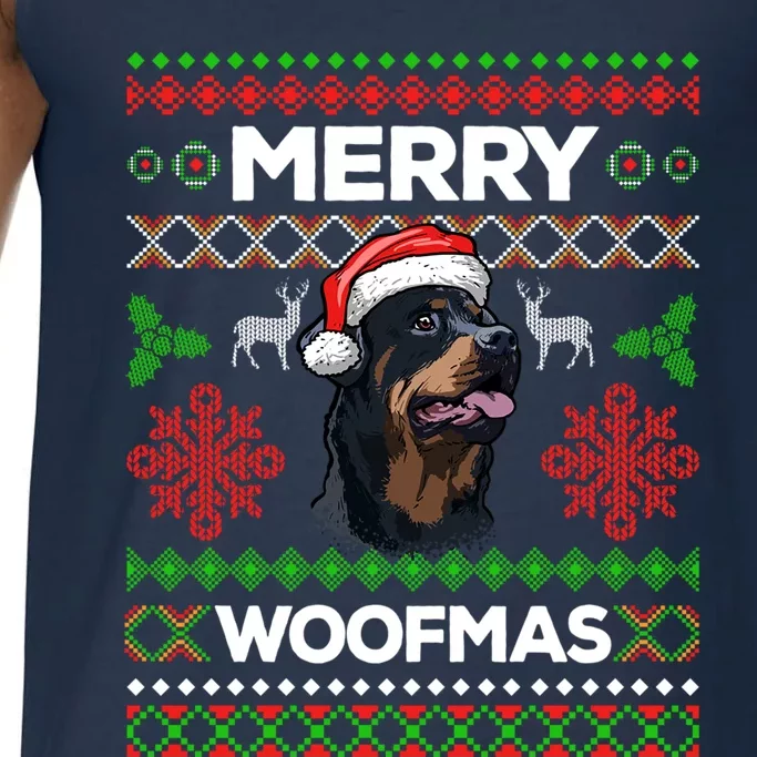 Merry Woofmas Ugly Sweater Christmas Rottweiler Lover Gift Comfort Colors® Tank Top