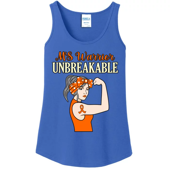 Ms Warrior Unbreakable Multiple Sclerosis Awareness Graphic Great Gift Ladies Essential Tank