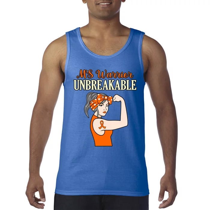 Ms Warrior Unbreakable Multiple Sclerosis Awareness Graphic Great Gift Tank Top