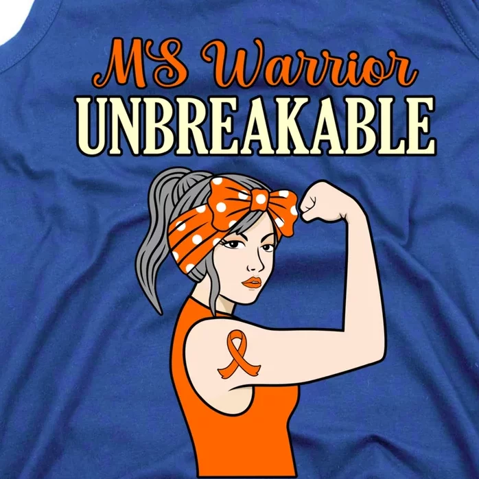 Ms Warrior Unbreakable Multiple Sclerosis Awareness Graphic Great Gift Tank Top