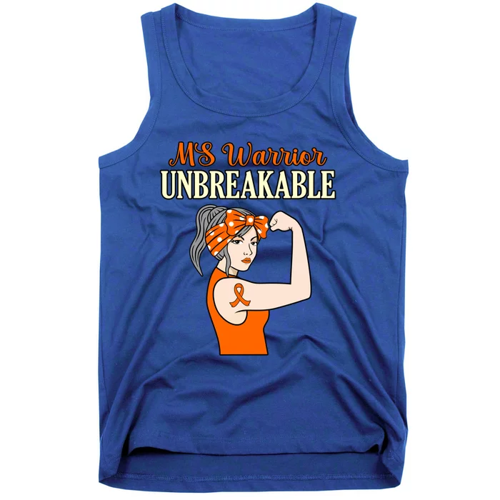 Ms Warrior Unbreakable Multiple Sclerosis Awareness Graphic Great Gift Tank Top