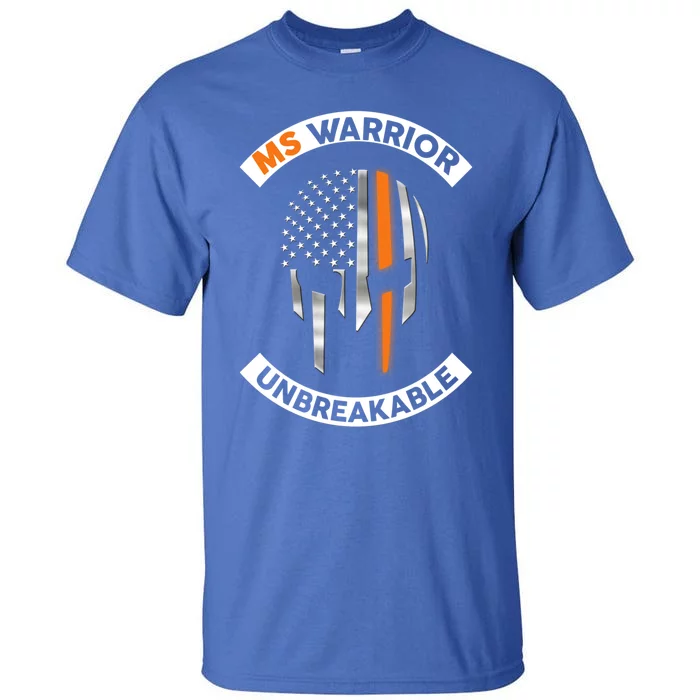 Ms Warrior Unbreakable Skull Multiple Sclerosis Awareness Funny Gift Tall T-Shirt