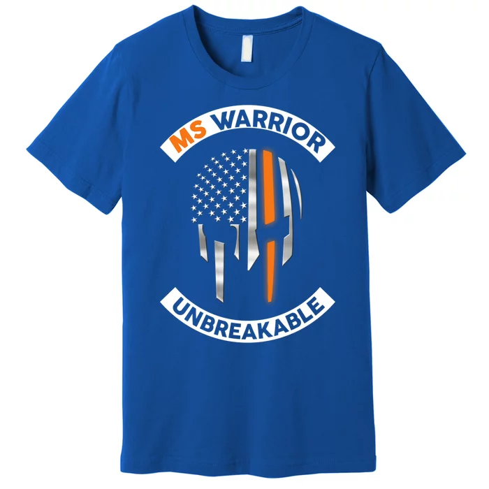 Ms Warrior Unbreakable Skull Multiple Sclerosis Awareness Funny Gift Premium T-Shirt