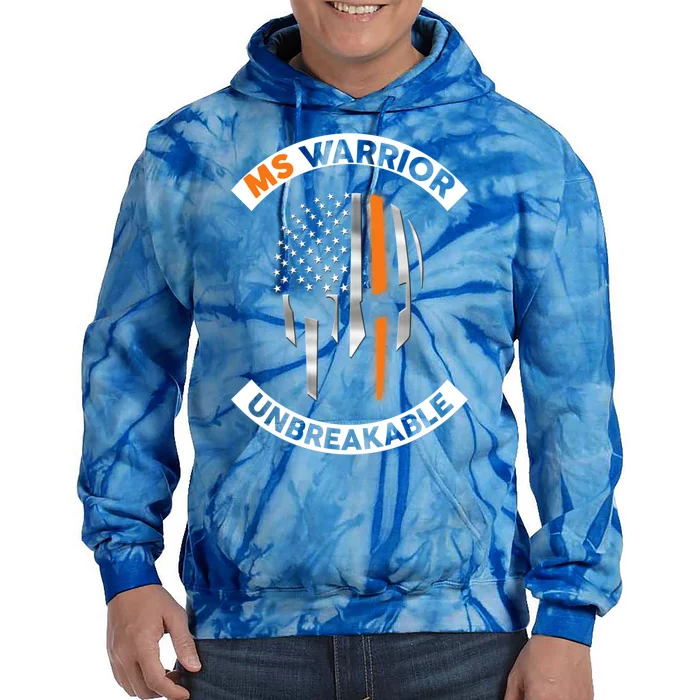 Ms Warrior Unbreakable Skull Multiple Sclerosis Awareness Funny Gift Tie Dye Hoodie