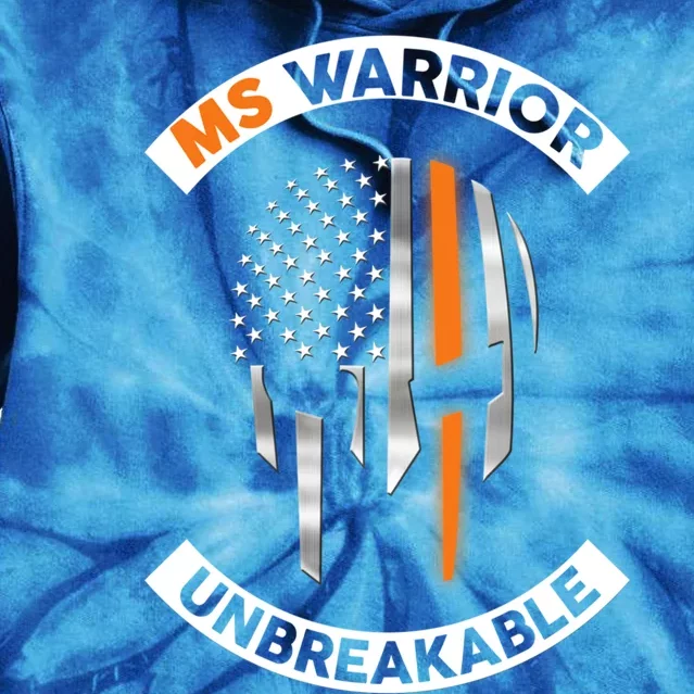 Ms Warrior Unbreakable Skull Multiple Sclerosis Awareness Funny Gift Tie Dye Hoodie