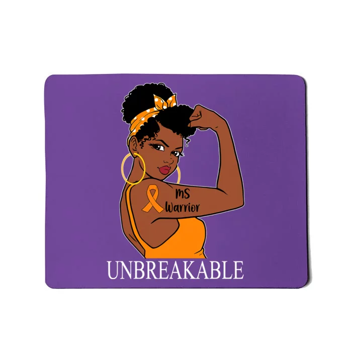 Ms Warrior Unbreakable Multiple Sclerosis Awareness Black Women Mousepad