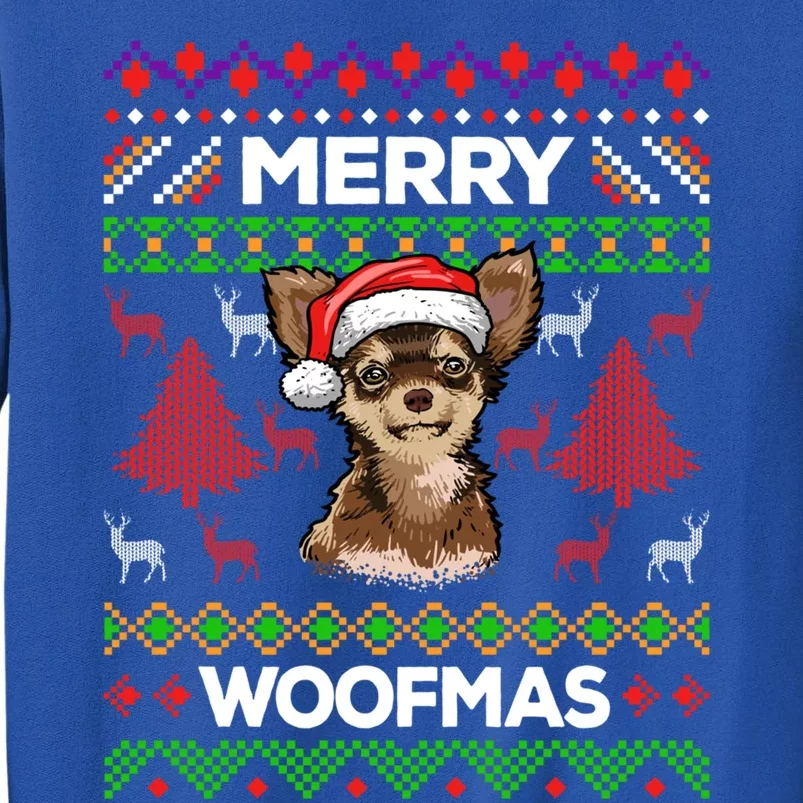 Merry Woofmas Ugly Sweater Christmas Chihuahua Lover Gift Cool Gift Sweatshirt