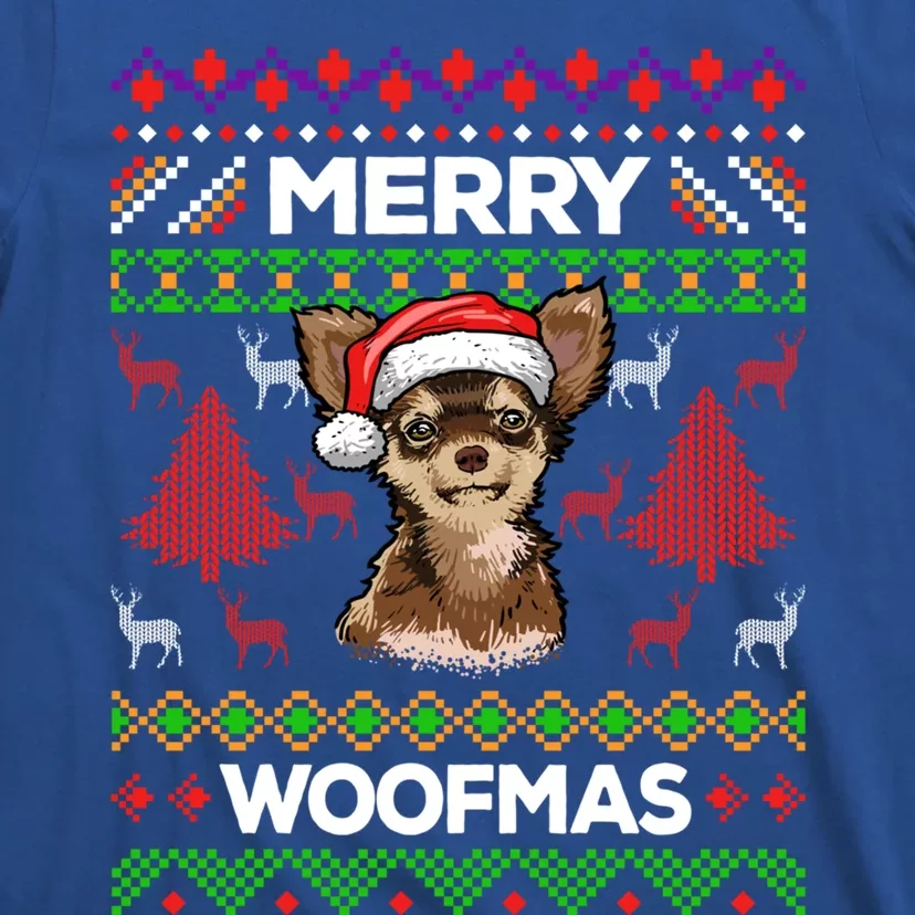 Merry Woofmas Ugly Sweater Christmas Chihuahua Lover Gift Cool Gift T-Shirt