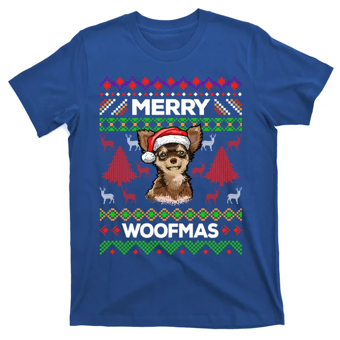 Merry Woofmas Ugly Sweater Christmas Chihuahua Lover Gift Cool Gift T-Shirt