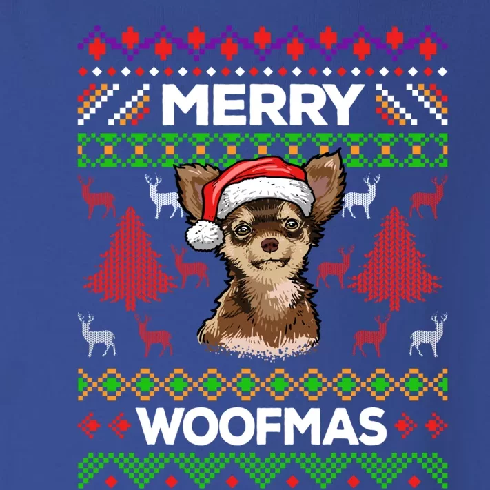 Merry Woofmas Ugly Sweater Christmas Chihuahua Lover Gift Cool Gift Toddler Long Sleeve Shirt