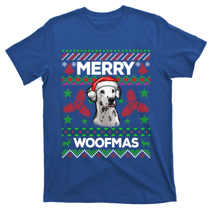 Merry Woofmas Ugly Sweater Christmas Dalmatian Lover Gift T-Shirt