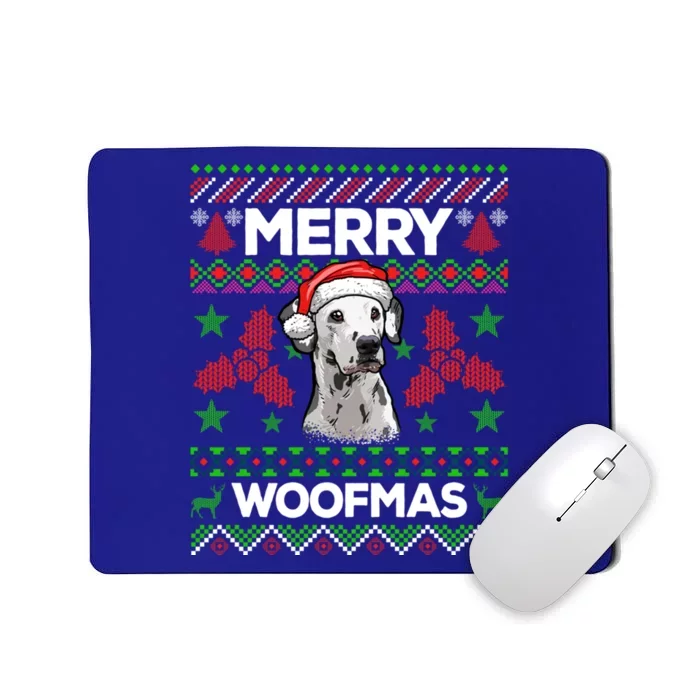 Merry Woofmas Ugly Sweater Christmas Dalmatian Lover Gift Mousepad