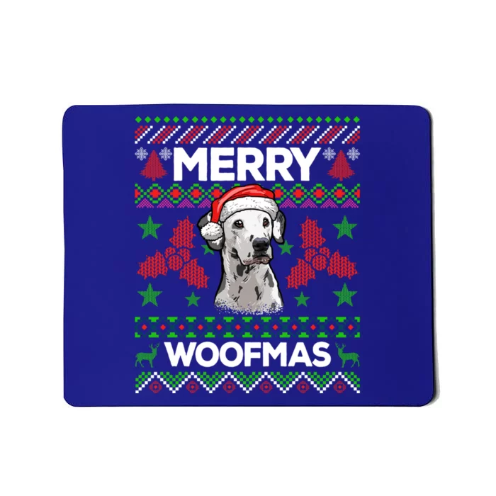 Merry Woofmas Ugly Sweater Christmas Dalmatian Lover Gift Mousepad