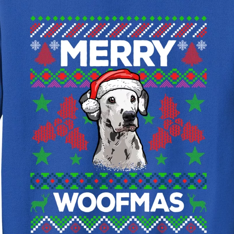 Merry Woofmas Ugly Sweater Christmas Dalmatian Lover Gift Tall Sweatshirt