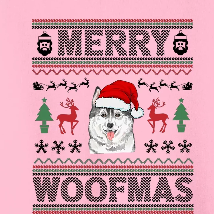 Merry Woofmas Ugly Christmas Husky Xmas Party Gift Toddler T-Shirt