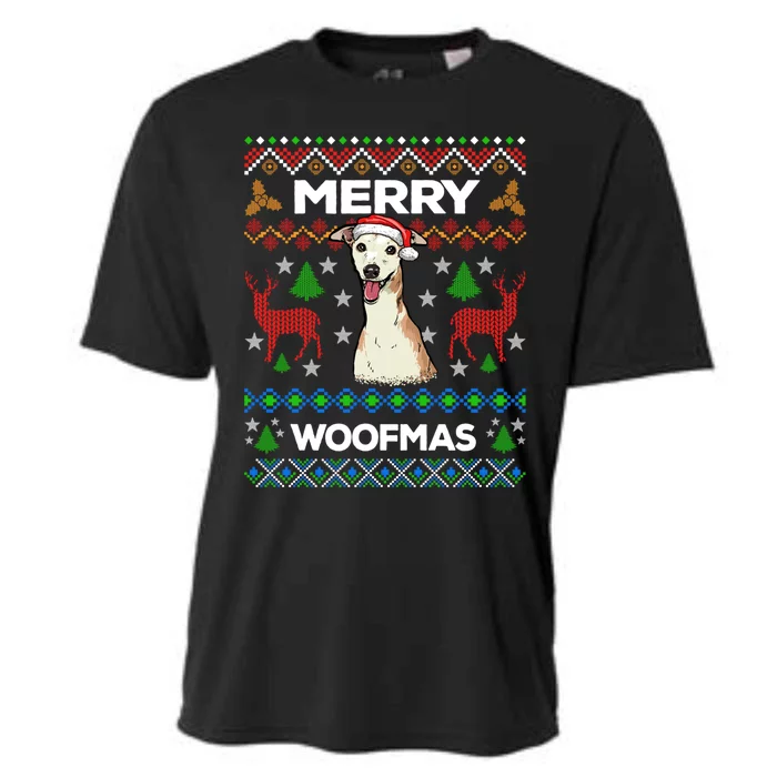 Merry Woofmas Ugly Sweater Christmas Greyhound Lover Gift Cute Gift Cooling Performance Crew T-Shirt