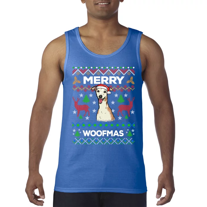 Merry Woofmas Ugly Sweater Christmas Greyhound Lover Gift Cute Gift Tank Top