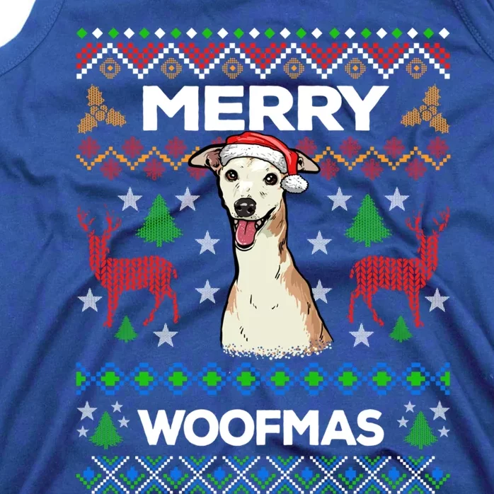 Merry Woofmas Ugly Sweater Christmas Greyhound Lover Gift Cute Gift Tank Top