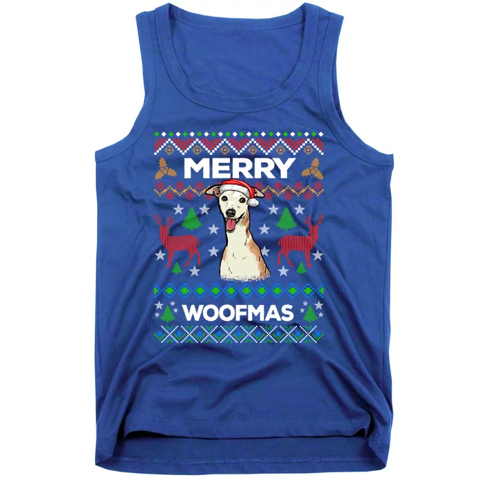 Merry Woofmas Ugly Sweater Christmas Greyhound Lover Gift Cute Gift Tank Top