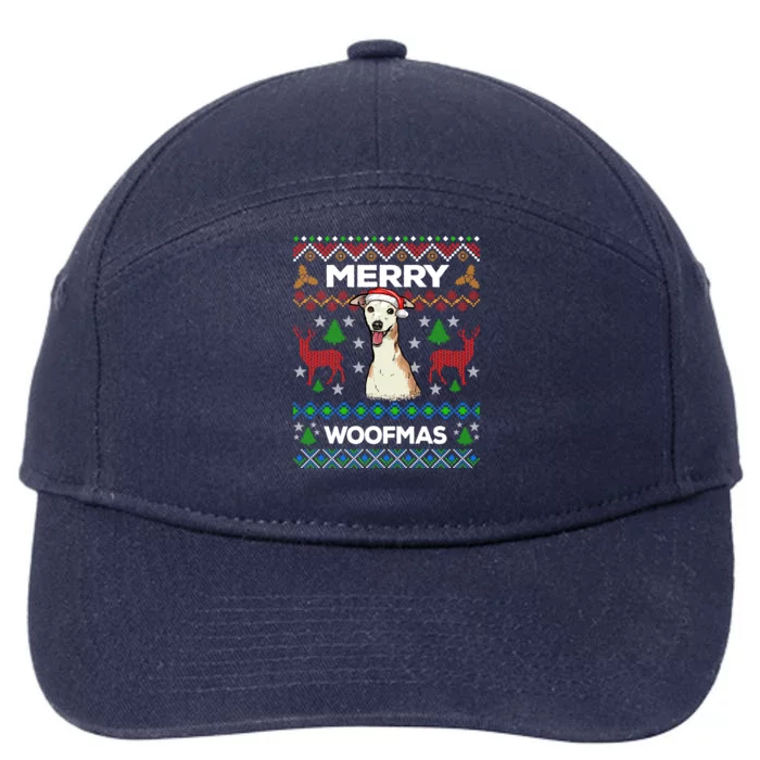 Merry Woofmas Ugly Sweater Christmas Greyhound Lover Gift Cute Gift 7-Panel Snapback Hat