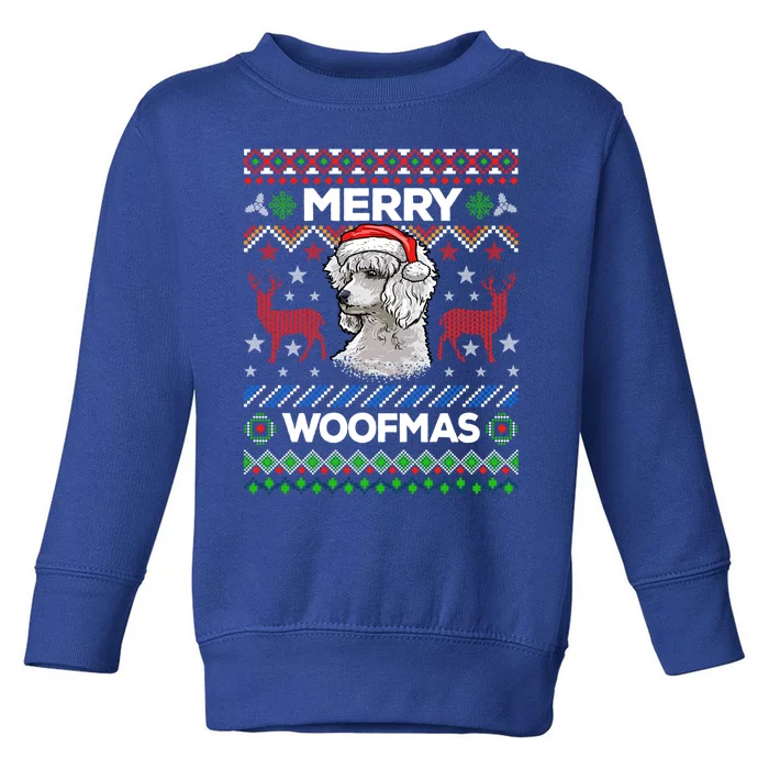 Merry Woofmas Ugly Sweater Christmas Poodle Lover Gift Toddler Sweatshirt