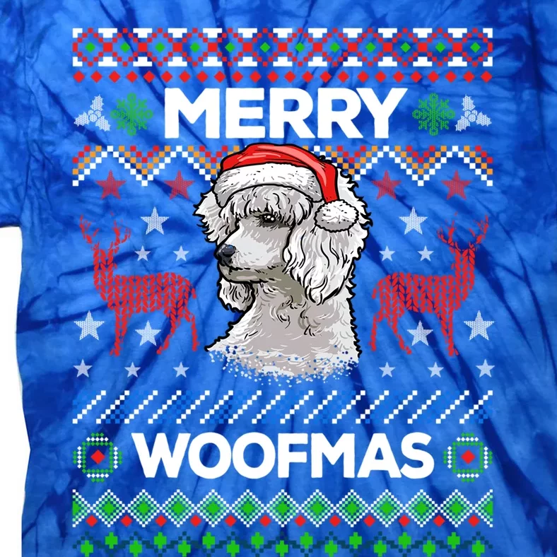 Merry Woofmas Ugly Sweater Christmas Poodle Lover Gift Tie-Dye T-Shirt