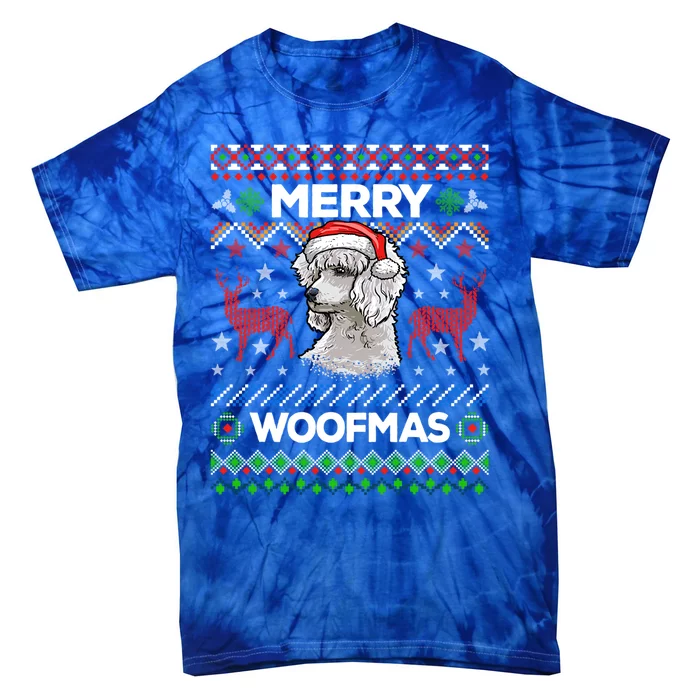 Merry Woofmas Ugly Sweater Christmas Poodle Lover Gift Tie-Dye T-Shirt