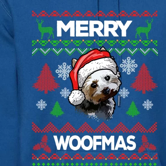 Merry Woofmas Ugly Sweater Christmas Yorkshire Terrier Lover Gift Premium Hoodie