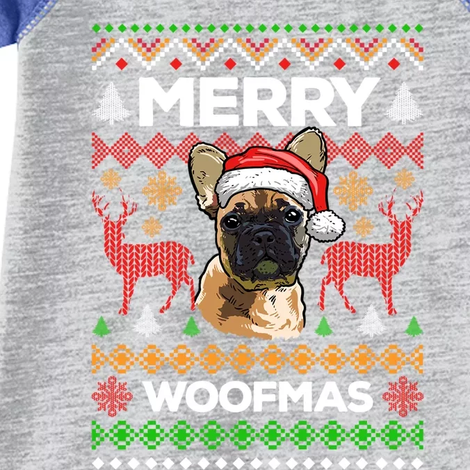 Merry Woofmas Ugly Sweater Christmas French Bulldog Lover Gift Infant Baby Jersey Bodysuit