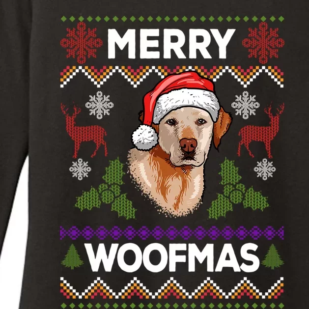 Merry Woofmas Ugly Sweater Christmas Labrador Lover Gift Womens CVC Long Sleeve Shirt