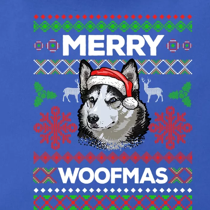 Merry Woofmas Ugly Sweater Christmas Siberian Husky Lover Cute Gift Zip Tote Bag