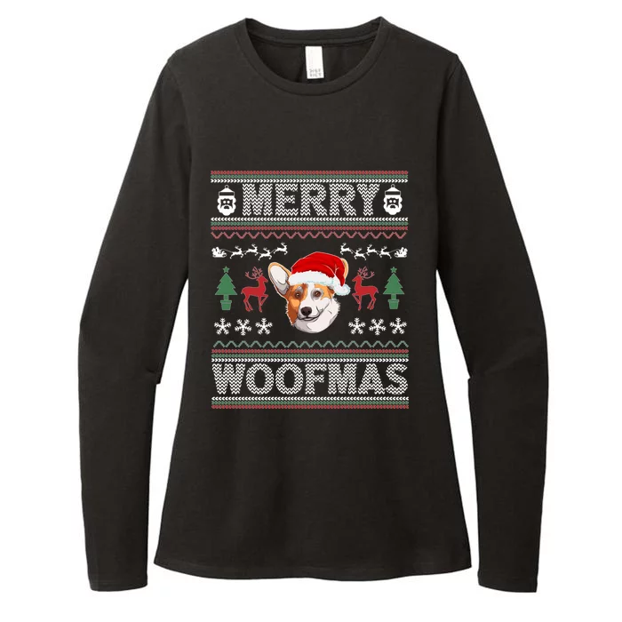 Merry Woofmas Ugly Christmas Corgi Xmas Party Cute Gift Womens CVC Long Sleeve Shirt