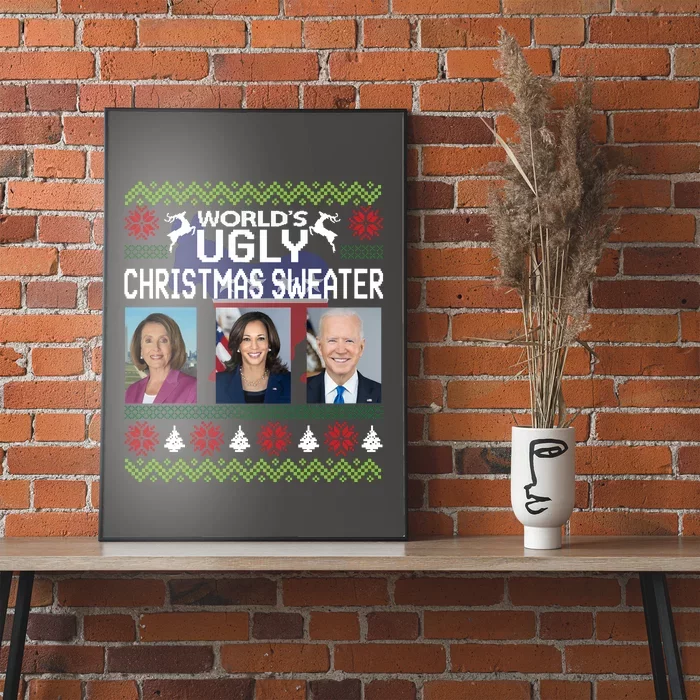 Meme World's Ugly Pelosi Kamala Joe Biden Christmas Sweater Funny Anti Biden Poster