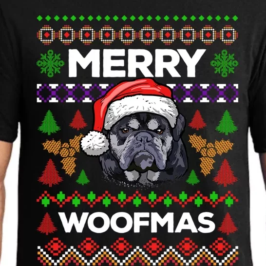 Merry Woofmas Ugly Sweater Christmas English Bulldog Lover Cool Gift Pajama Set