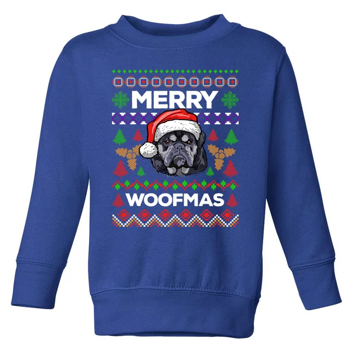 Merry Woofmas Ugly Sweater Christmas English Bulldog Lover Cool Gift Toddler Sweatshirt