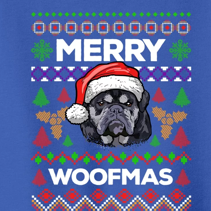 Merry Woofmas Ugly Sweater Christmas English Bulldog Lover Cool Gift Toddler T-Shirt