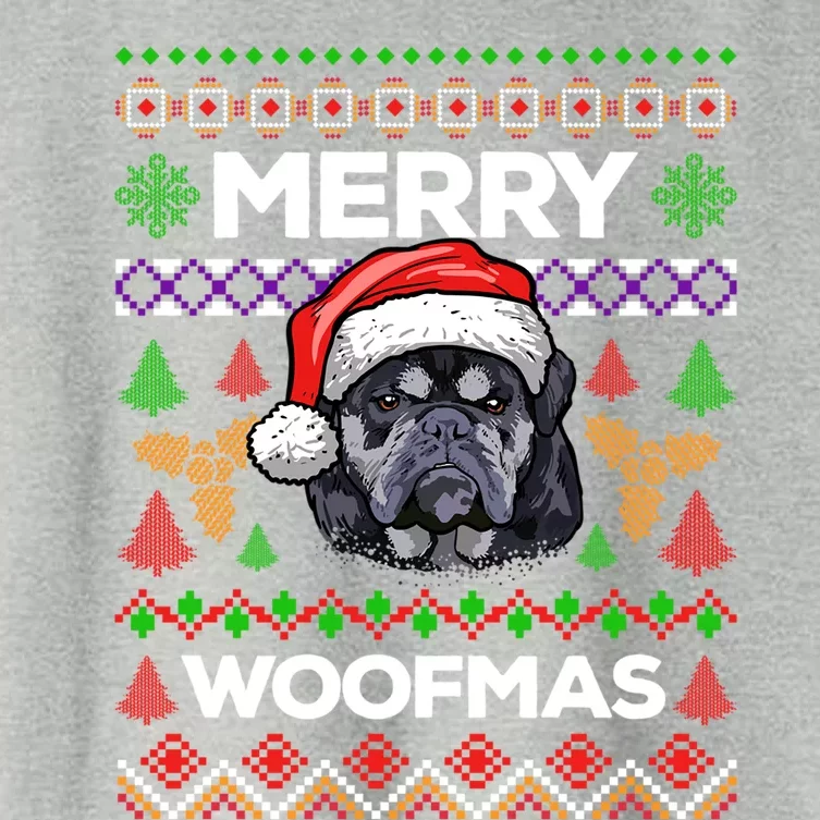 Merry Woofmas Ugly Sweater Christmas English Bulldog Lover Cool Gift Women's Crop Top Tee